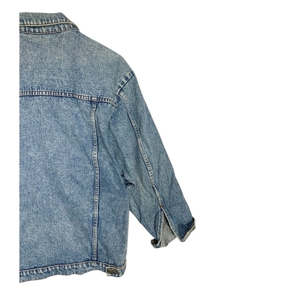 Vintage London Fog Bicycle Embroidered Denim Trucker Jean Jacket Size Large - Picture 6 of 10